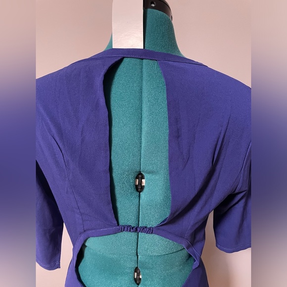 NWT - TOBI Cobalt Blue Open Back Shift Mini Party Summer Dress / Size M - Picture 4 of 10